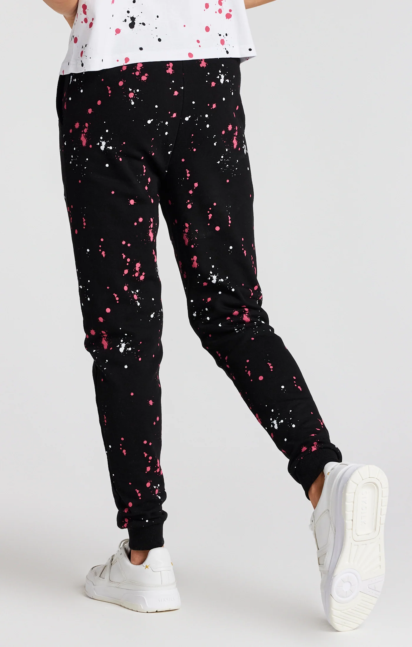 Girls Black Paint Splatter Jogger - Image 4