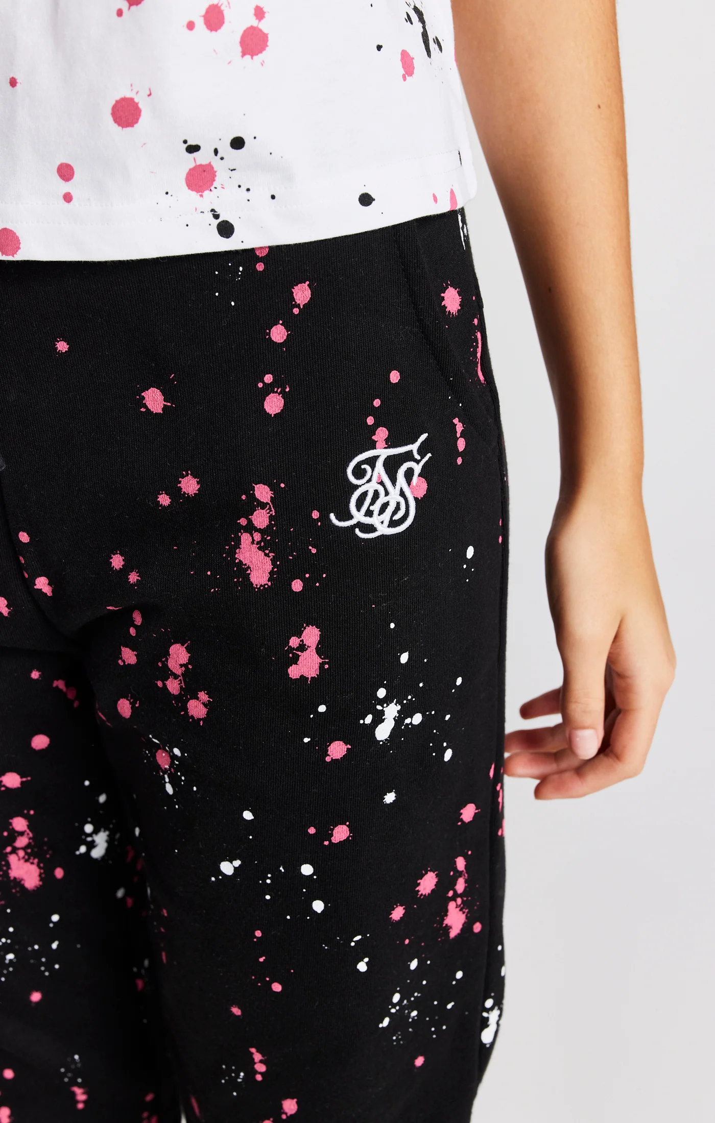 Girls Black Paint Splatter Jogger - Image 6