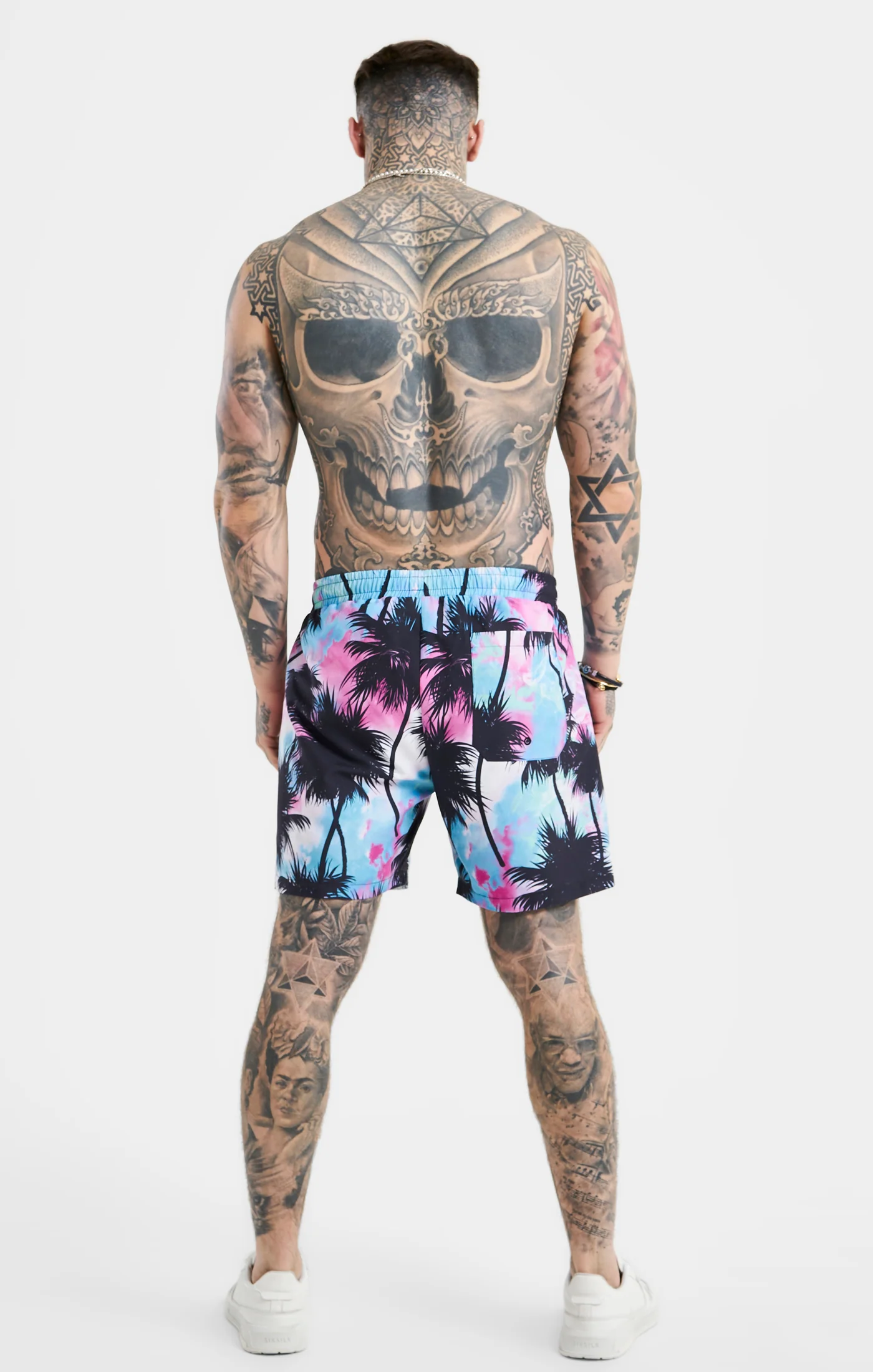 SikSilk Palm Swim Short - Black & Pink - Image 5