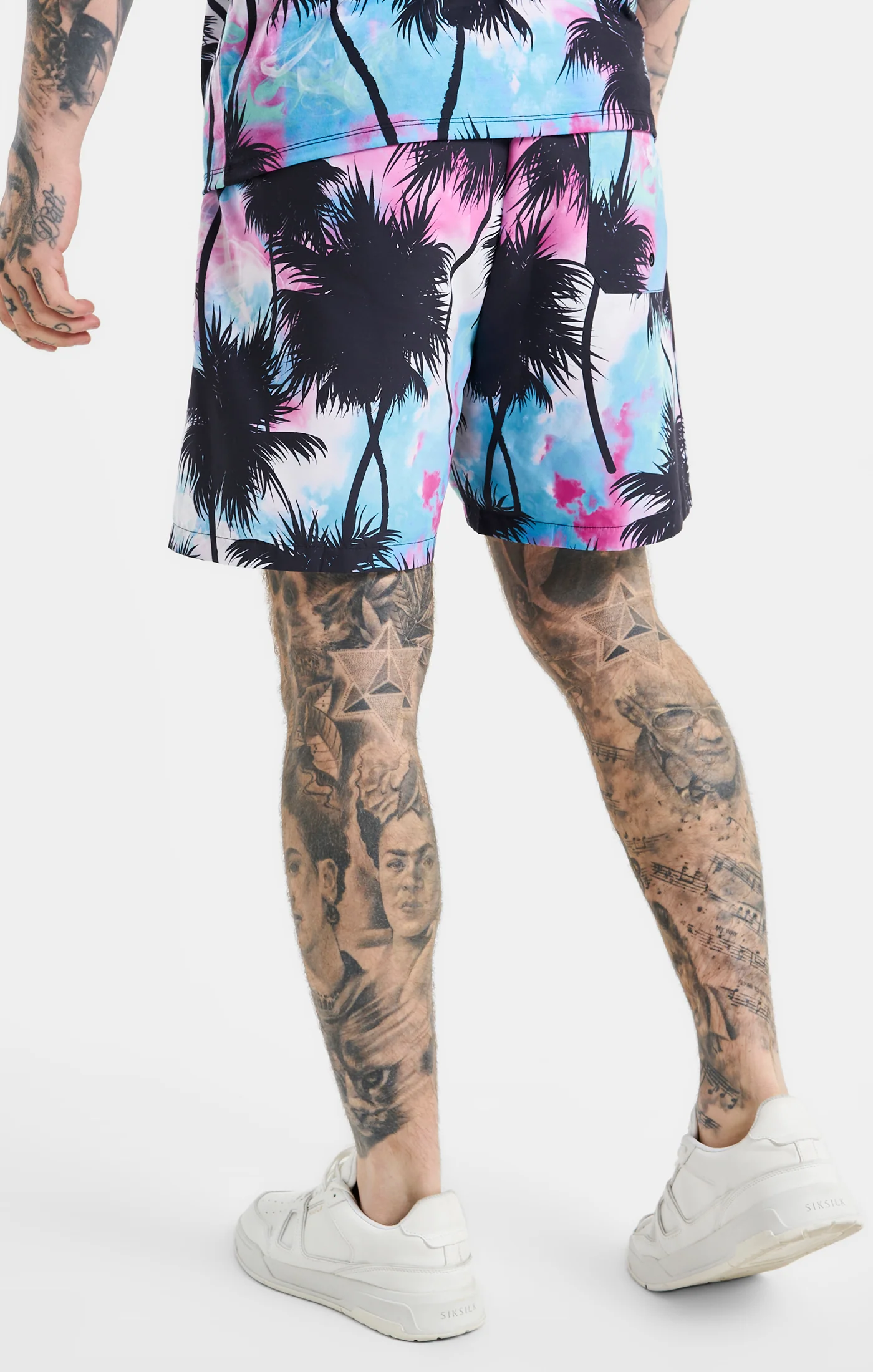 SikSilk Palm Swim Short - Black & Pink - Image 7