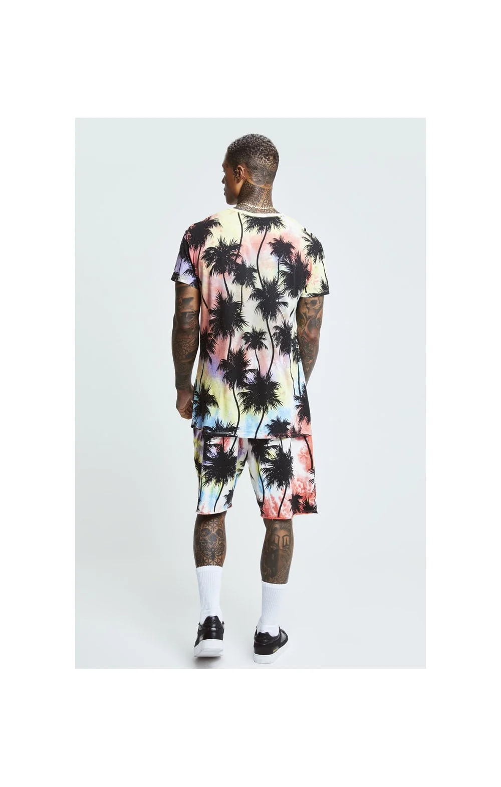 SikSilk Palm Tie Dye Box Tee - Black - Image 6