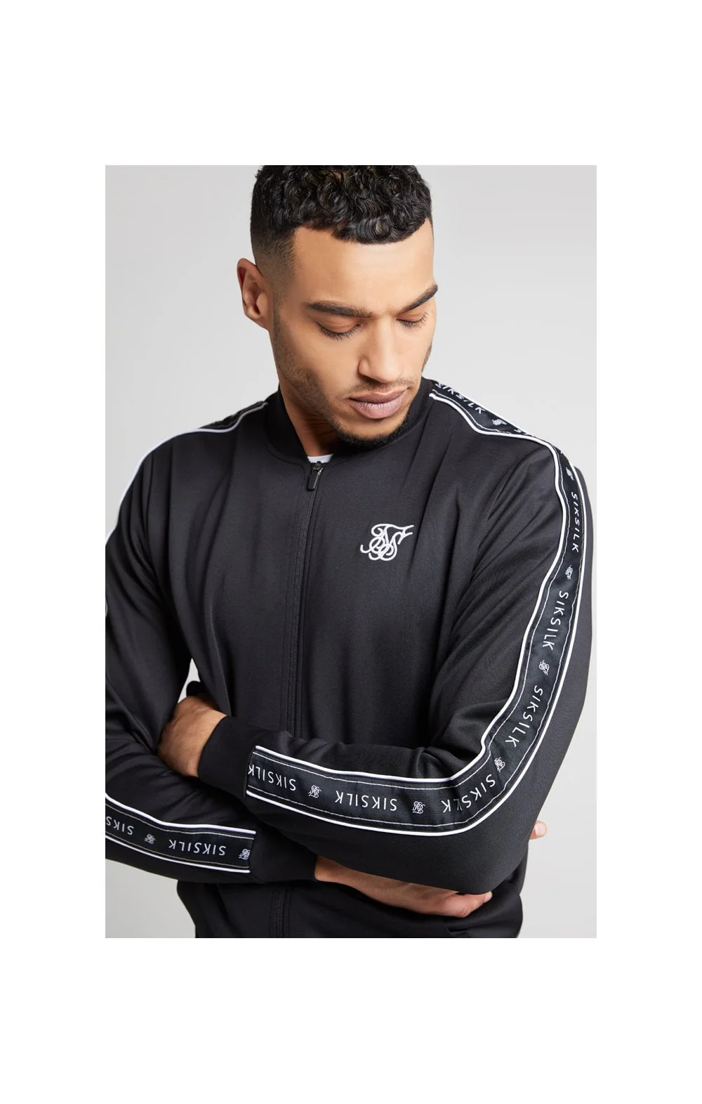 SikSilk Panel Tape Bomber – Black