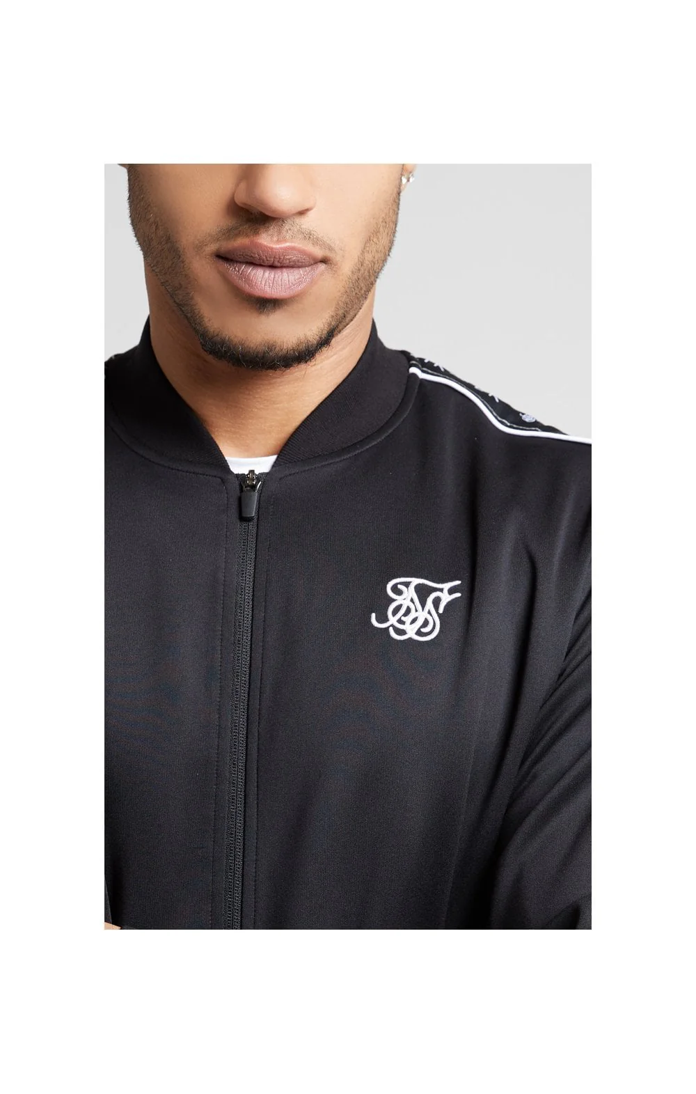 SikSilk Panel Tape Bomber – Black - Image 6