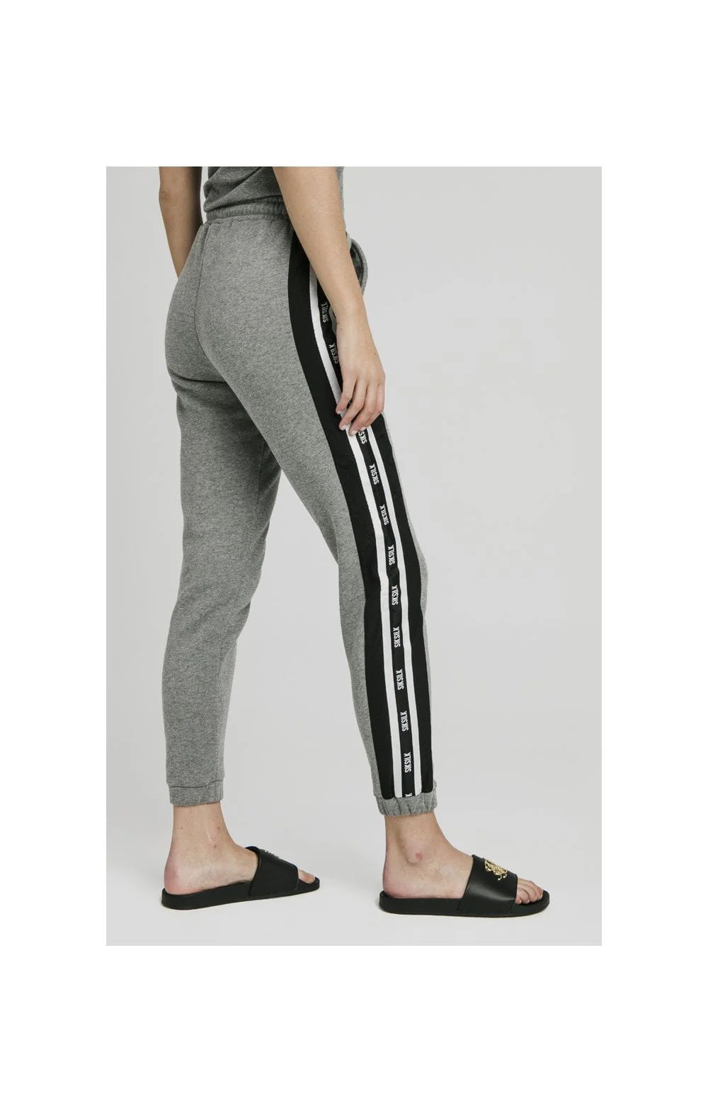 SikSilk Panel Tape Joggers - Grey Marl - Image 4