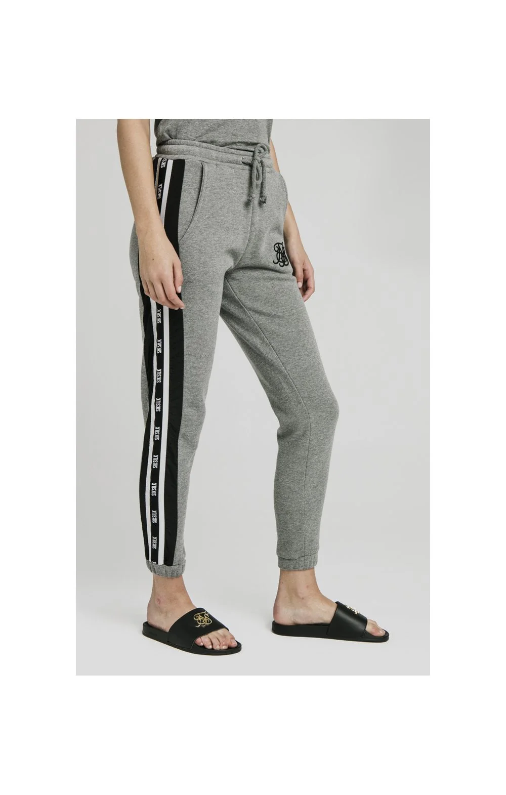 SikSilk Panel Tape Joggers - Grey Marl - Image 5