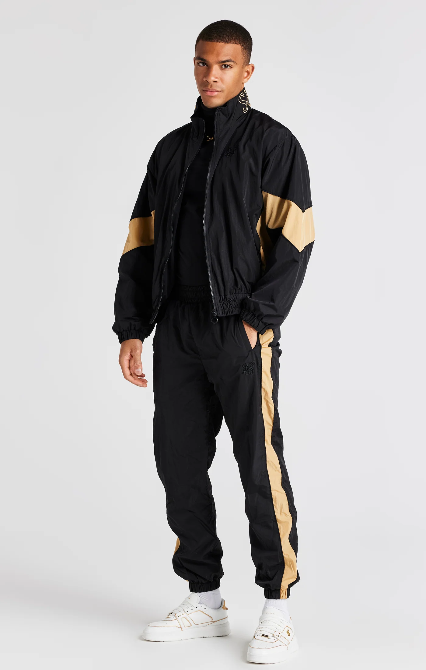 Black Panelled Bomber Jacket - Image 4
