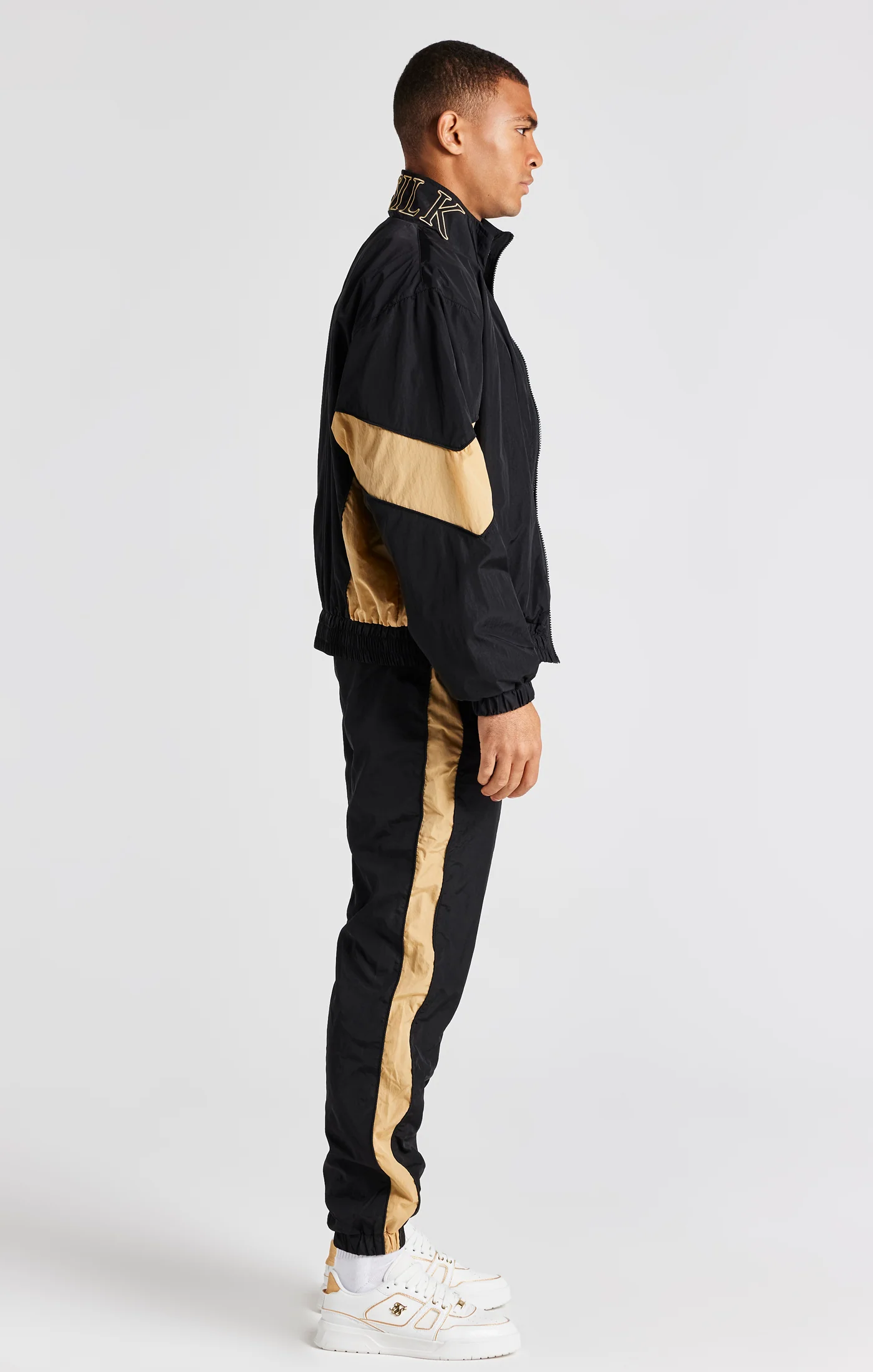 Black Panelled Bomber Jacket - Image 5
