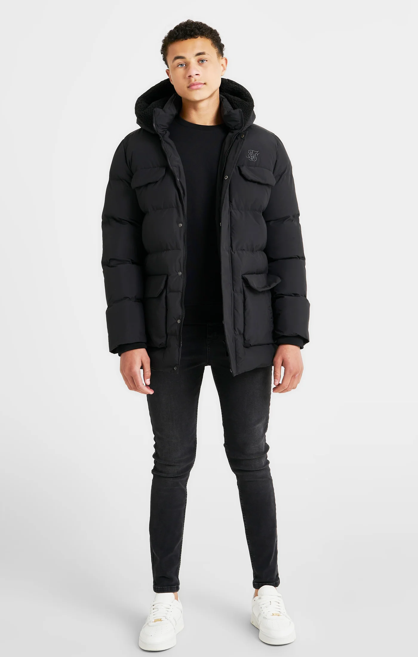 Boys Black Parka - Image 3