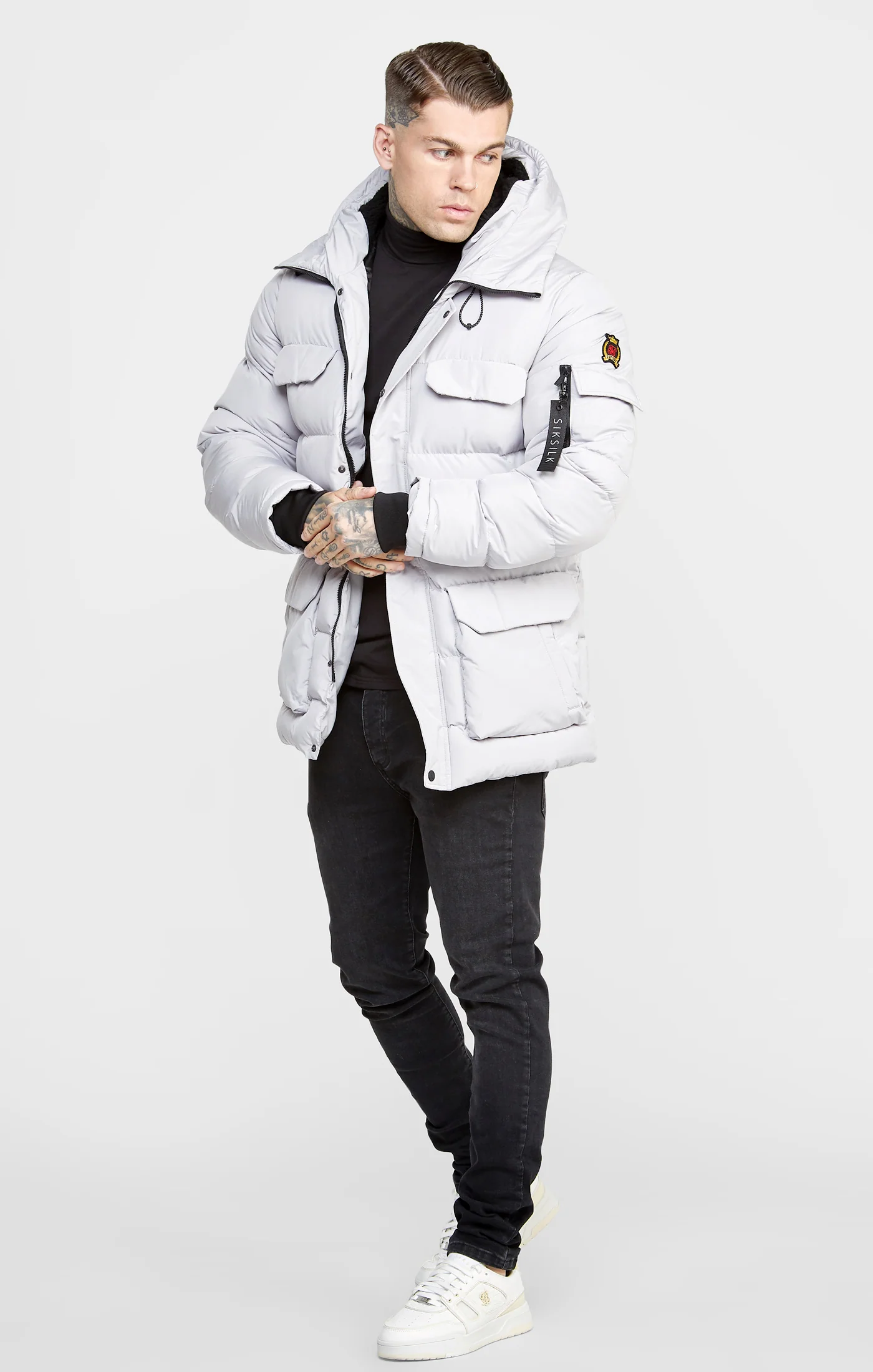 Grey Parka Jacket - Image 3