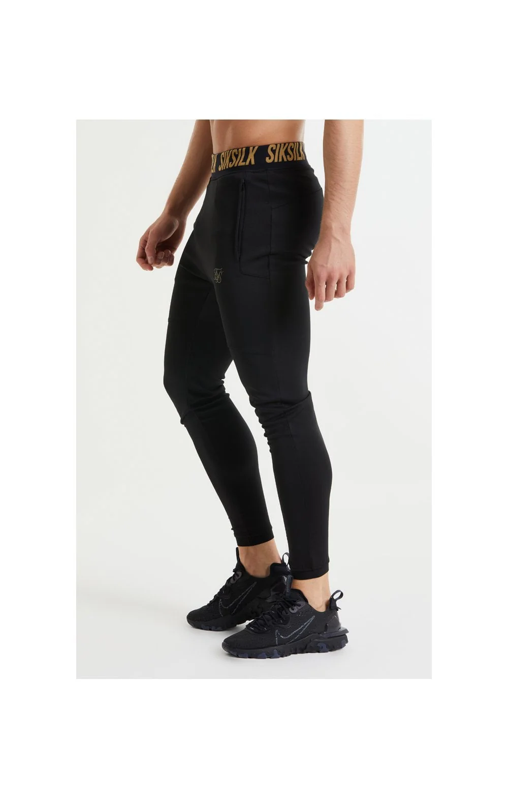 SikSilk Performance Agility Pants - Black & Gold - Image 4