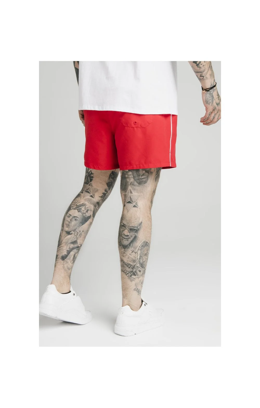 SikSilk Piping Swim Shorts – Red - Image 3