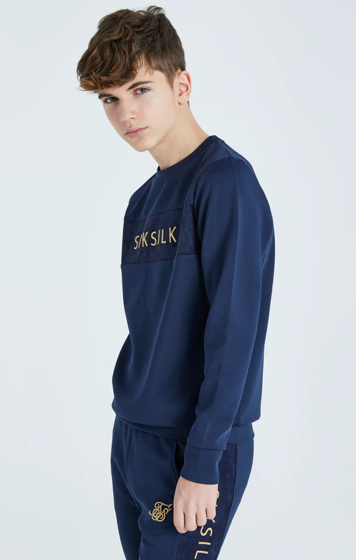 Boys Navy Mesh Sweatshirt - Image 2