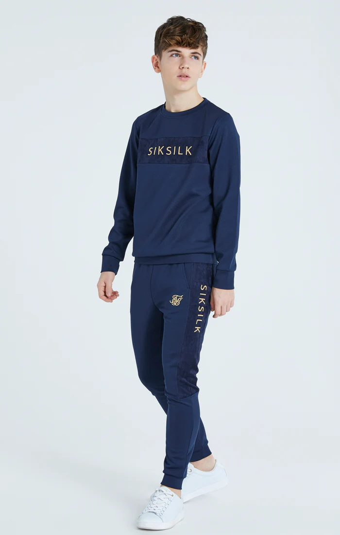 Boys Navy Mesh Sweatshirt - Image 4