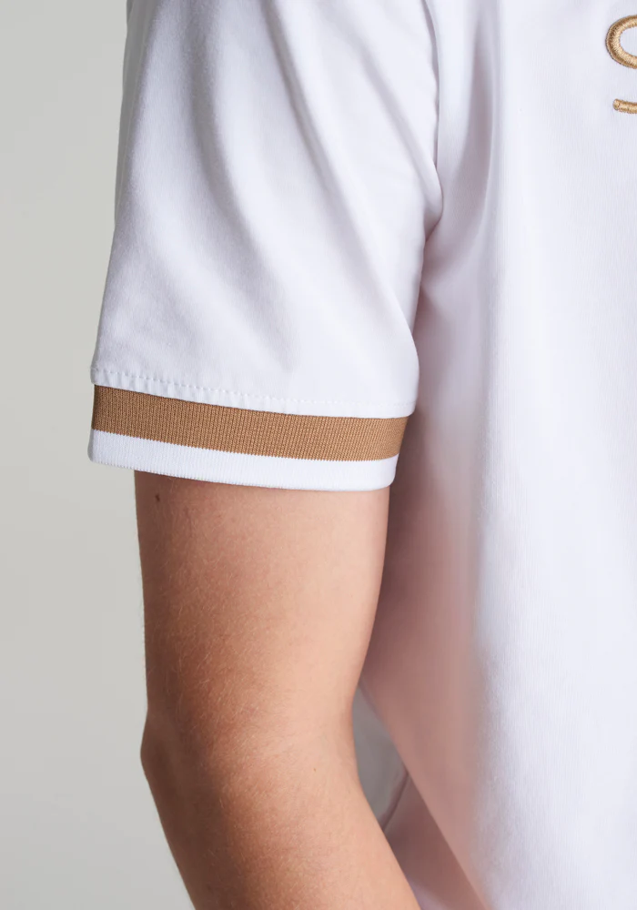 Boys White Contrast Collar T-Shirt - Image 4