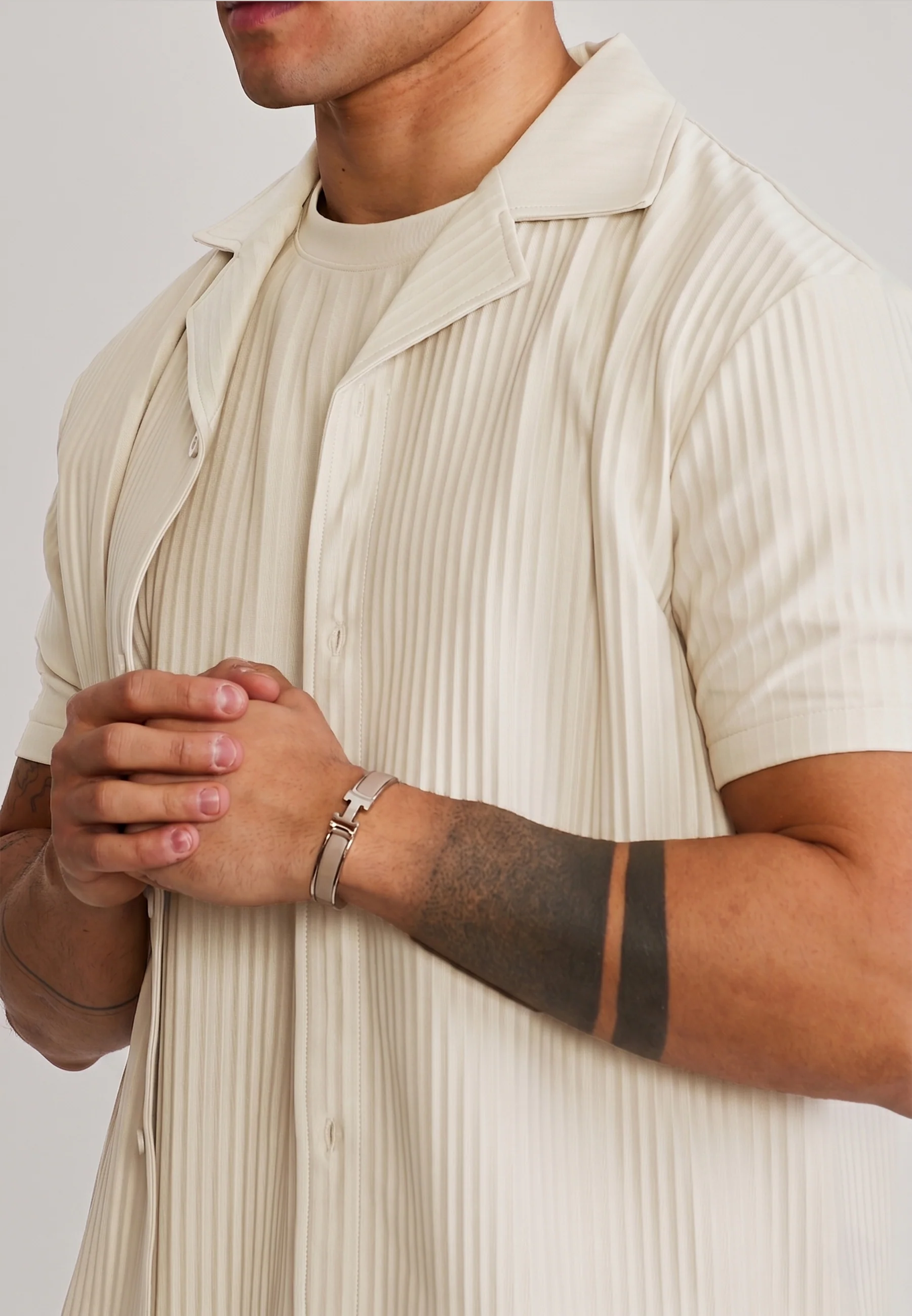 Ecru Plisse Shirt - Image 2