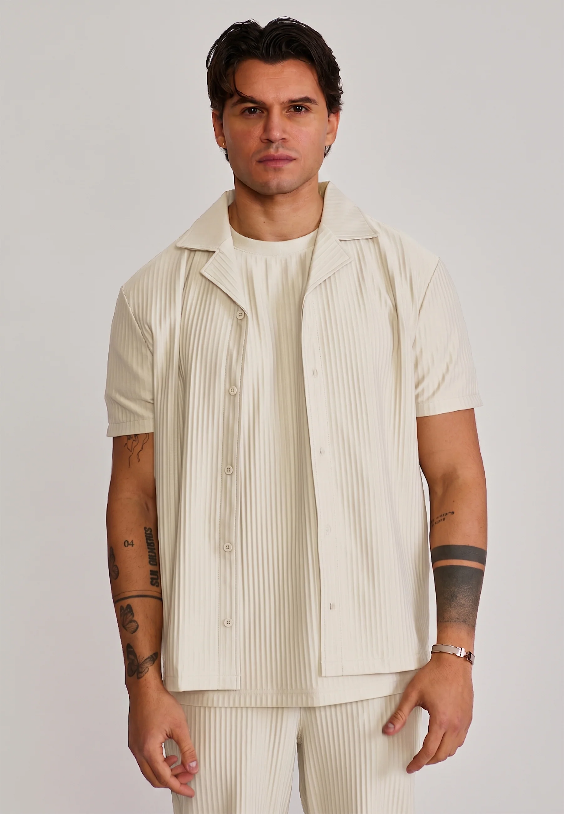 Ecru Plisse Shirt - Image 3
