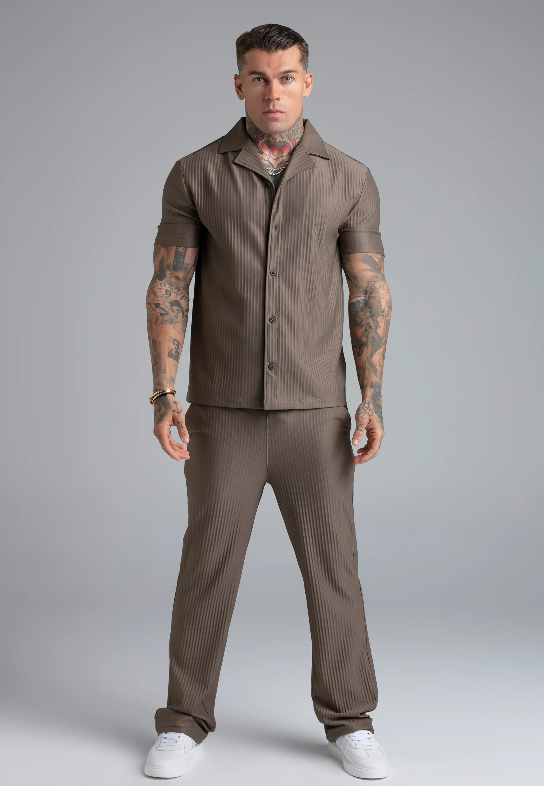 Brown Plisse Shirt - Image 4