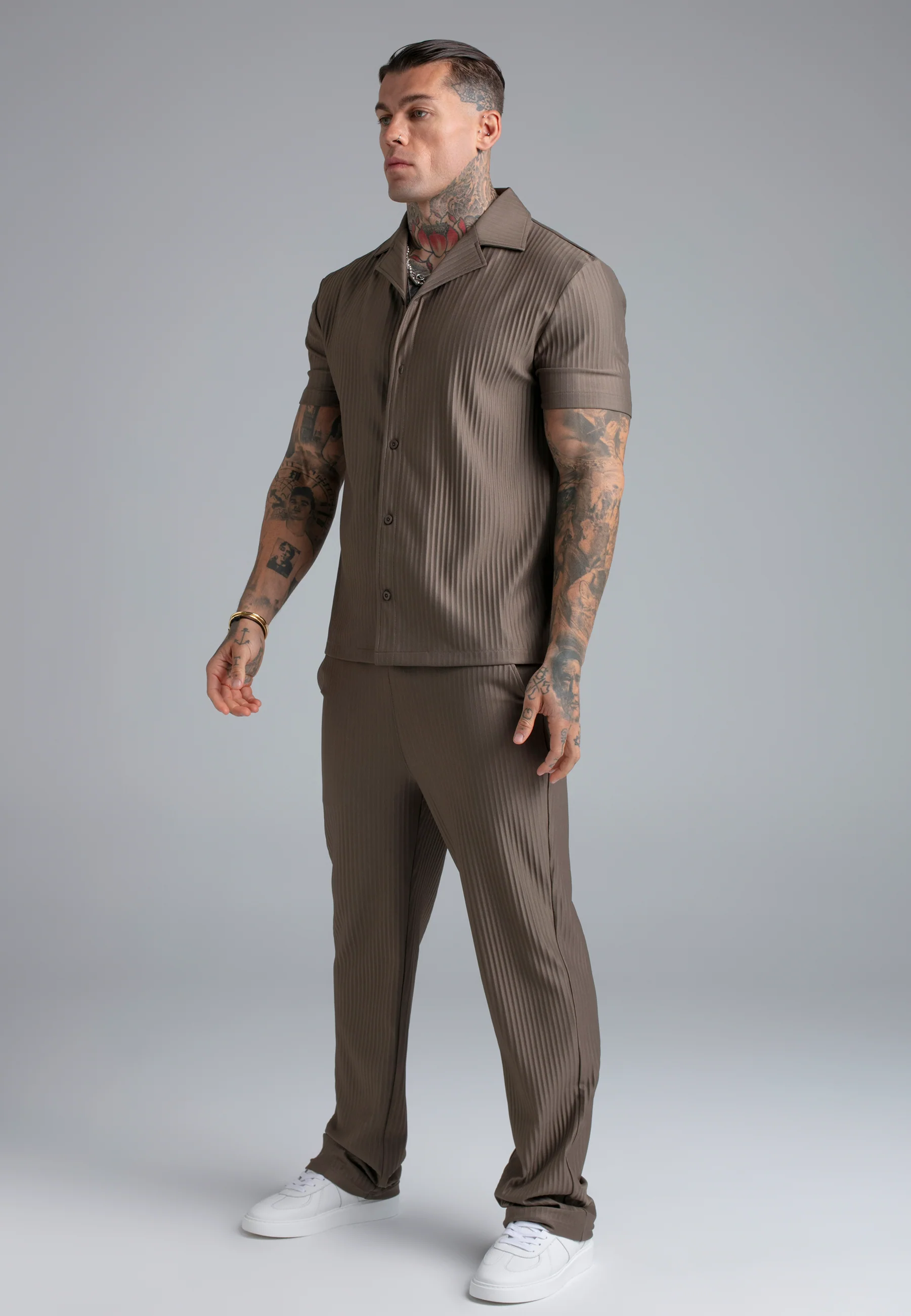 Brown Plisse Shirt - Image 5