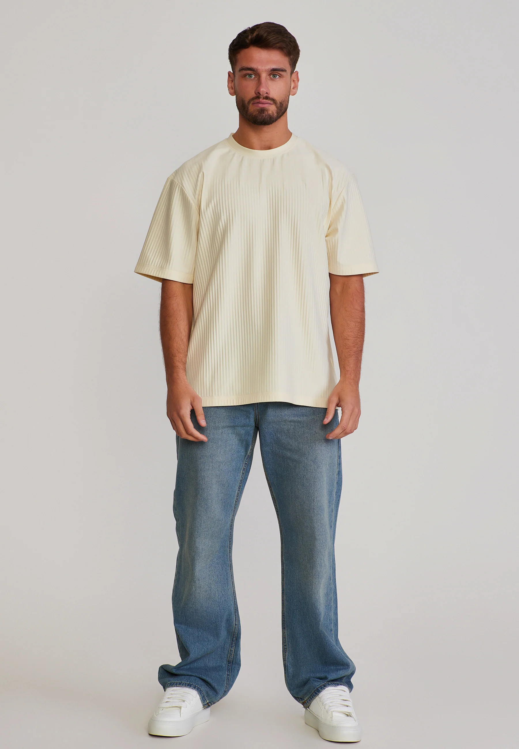 Ecru Plisse T-Shirt - Image 3