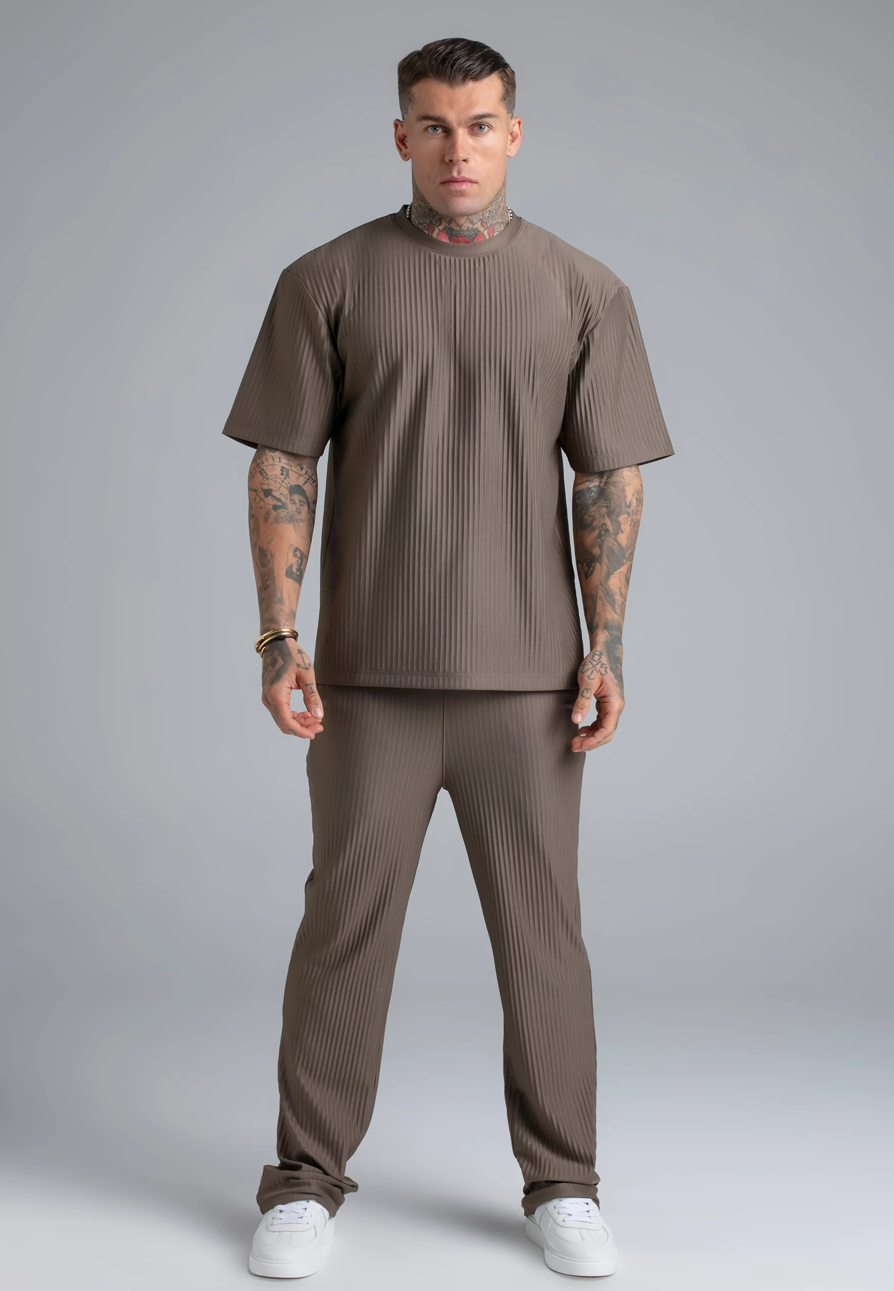 Brown Plisse T-Shirt - Image 3