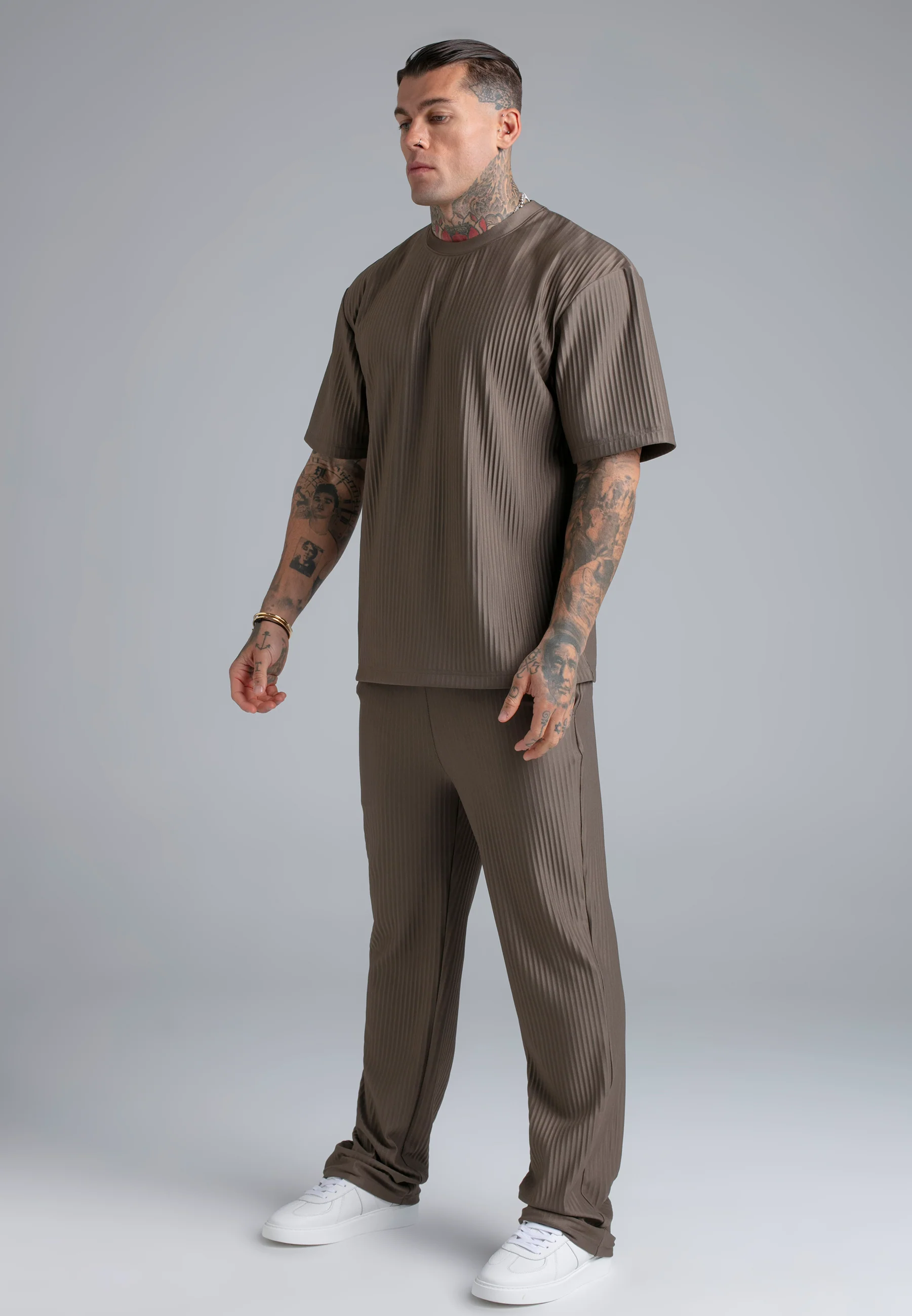 Brown Plisse T-Shirt - Image 4