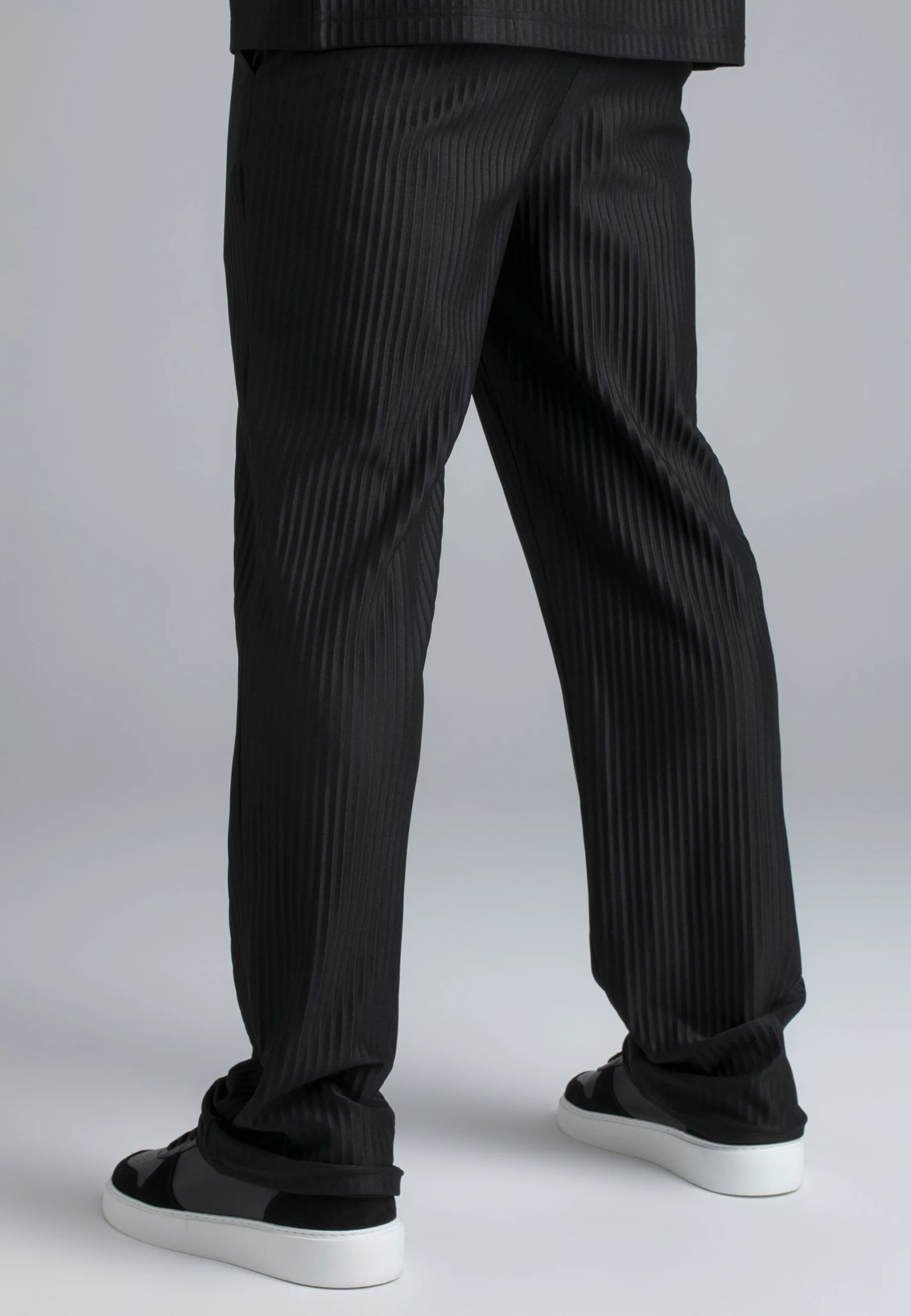 Black Plisse Track Pants - Image 5