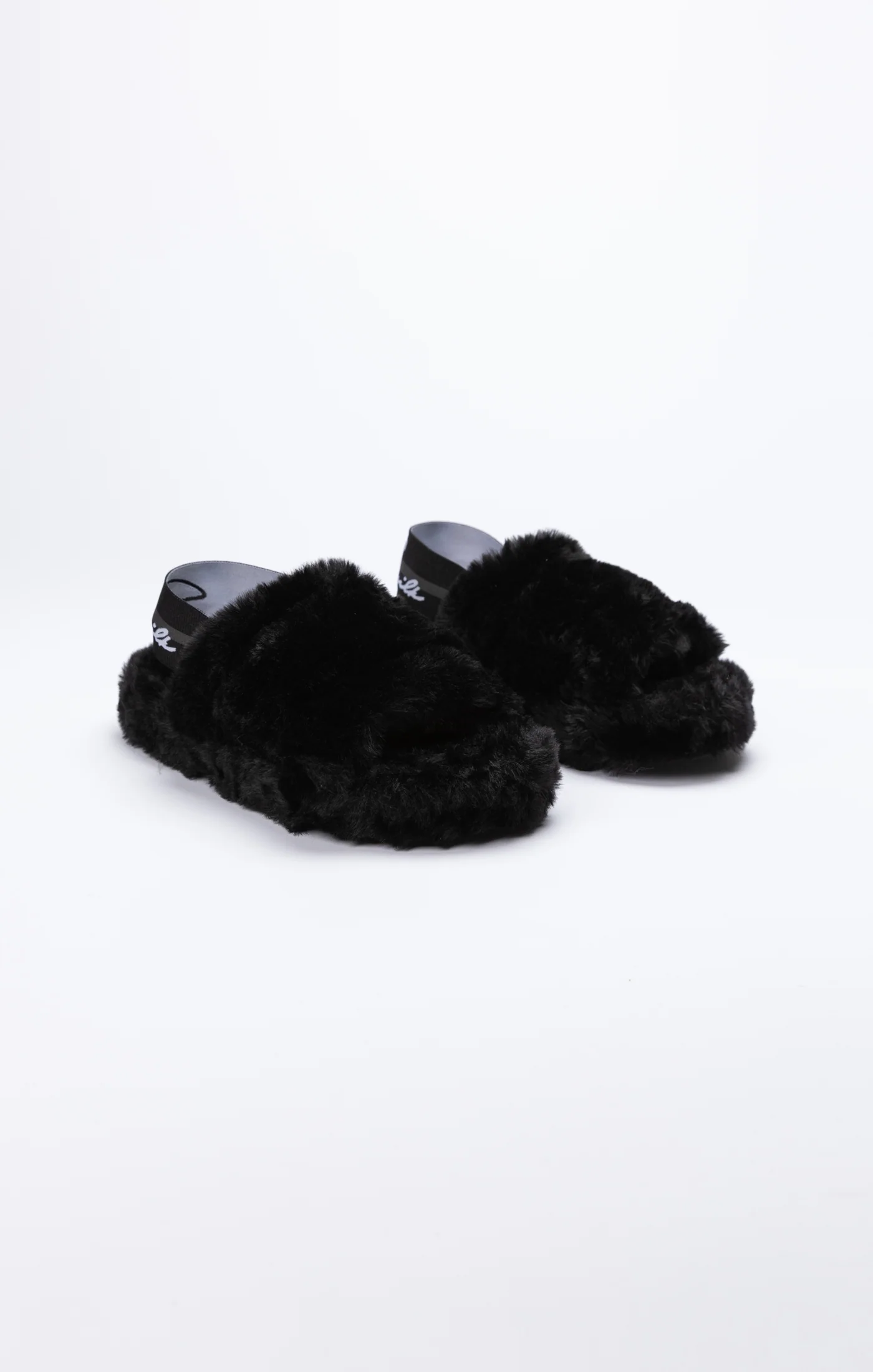 Black Fluffy Slide Slipper - Image 2