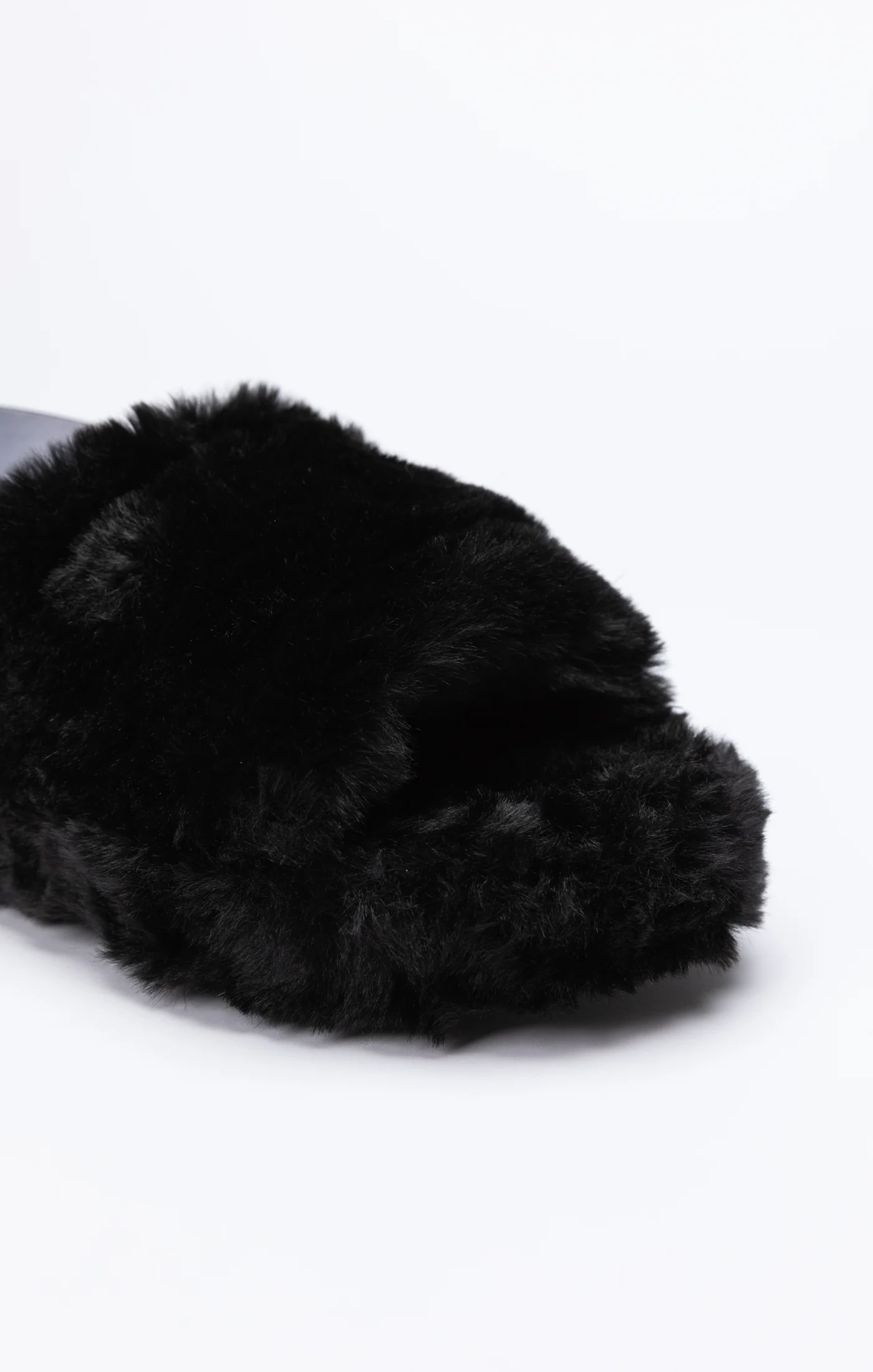 Black Fluffy Slide Slipper - Image 4