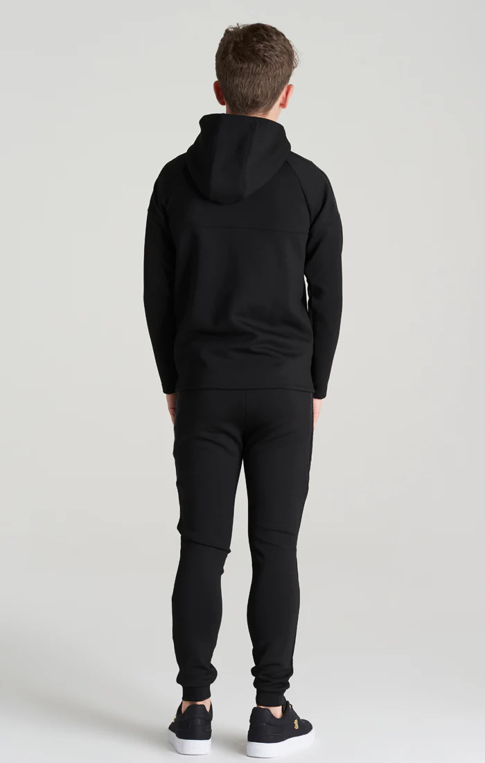 Boys Black Poly Taped Tracksuit - Image 3