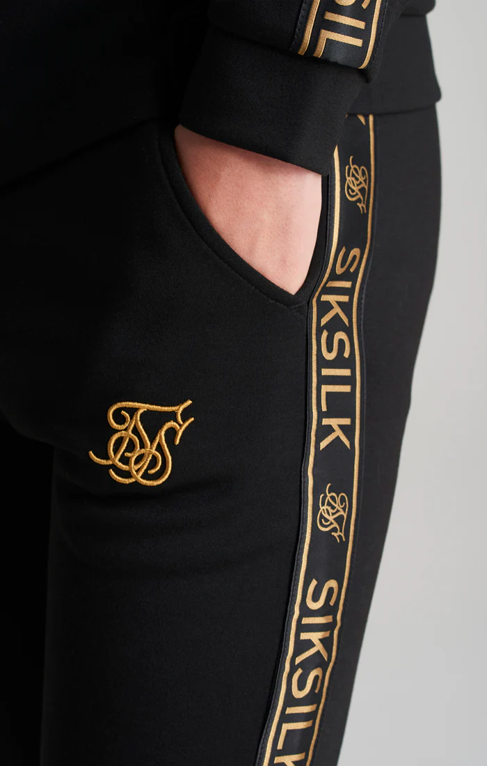 Boys Black Poly Taped Tracksuit - Image 10