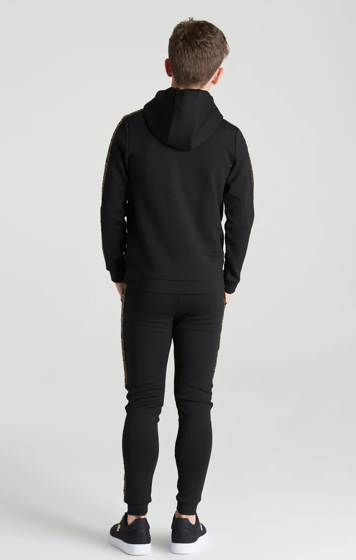Boys Black Poly Taped Tracksuit - Image 4