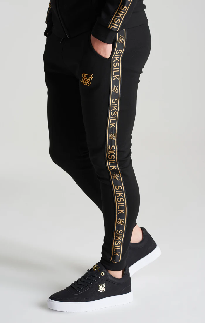 Boys Black Poly Taped Tracksuit - Image 8
