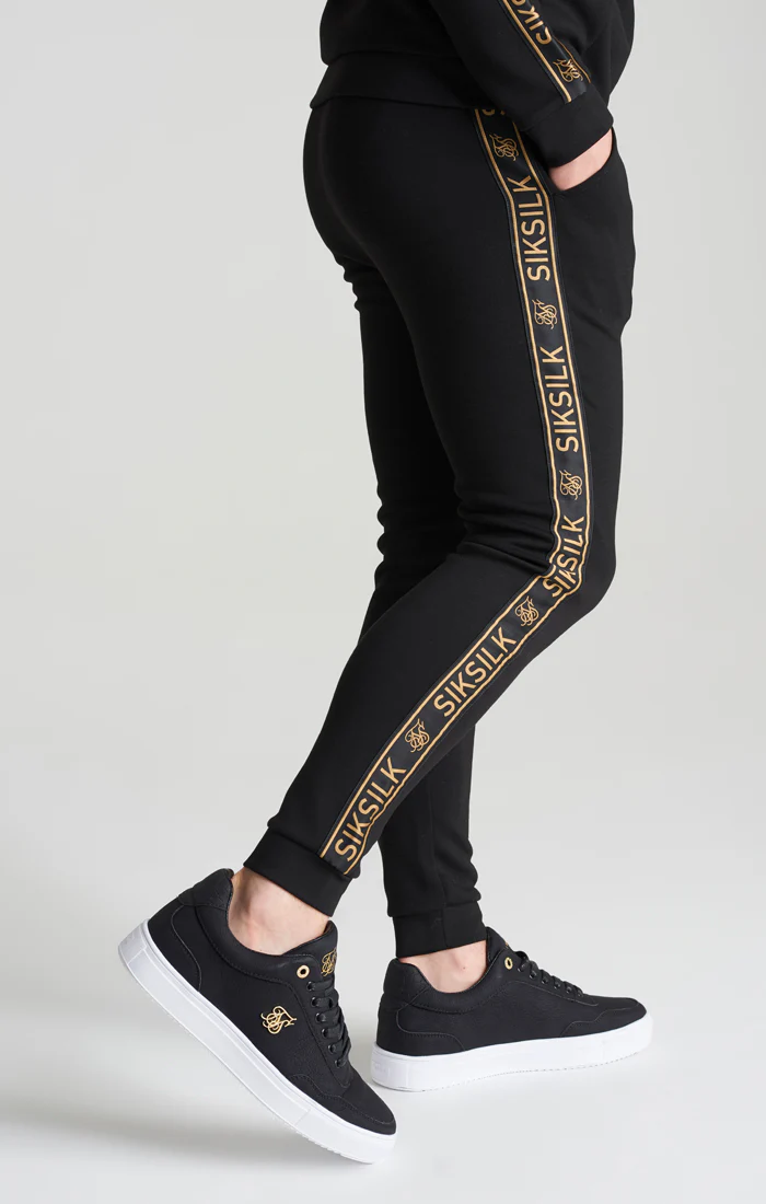 Boys Black Poly Taped Tracksuit - Image 9