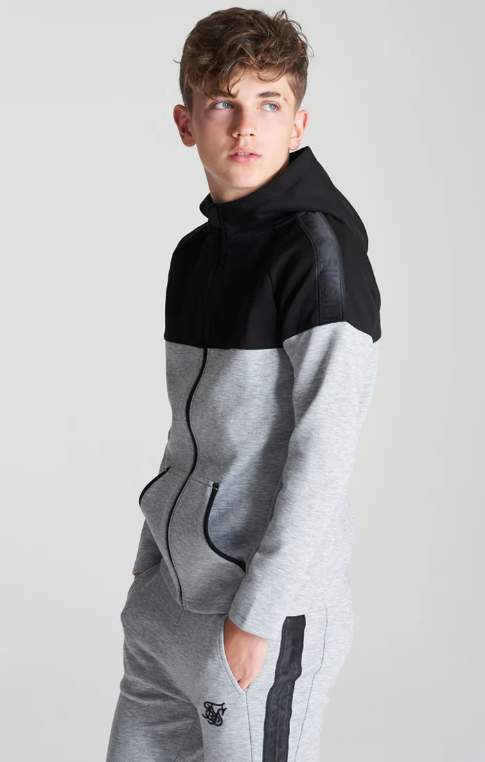 Boys Grey Poly Taped Tracksuit - Image 4