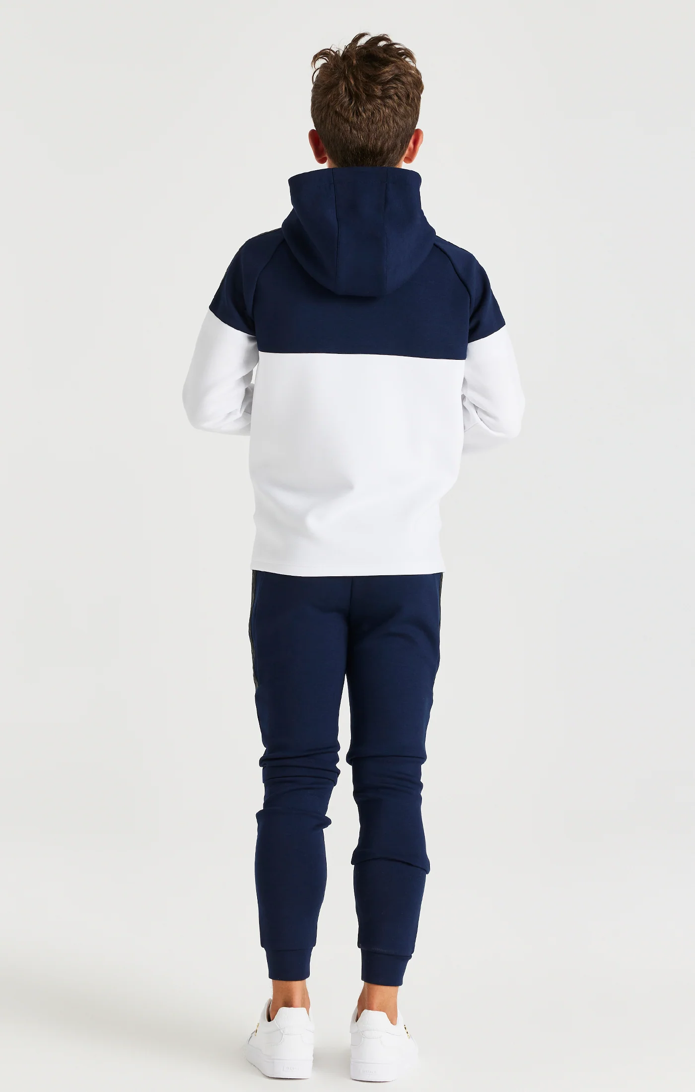 Boys Navy Poly Cut And Sew Tracksuit - Image 3