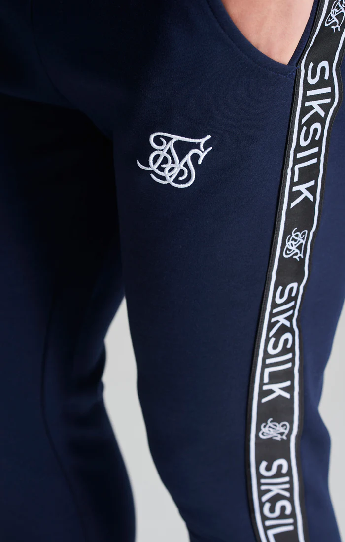 Boys Navy Poly Taped Tracksuit - Image 11
