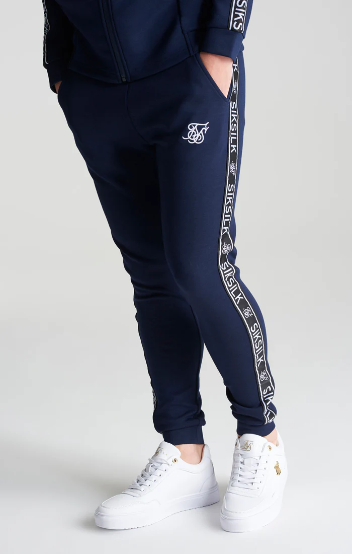 Boys Navy Poly Taped Tracksuit - Image 9