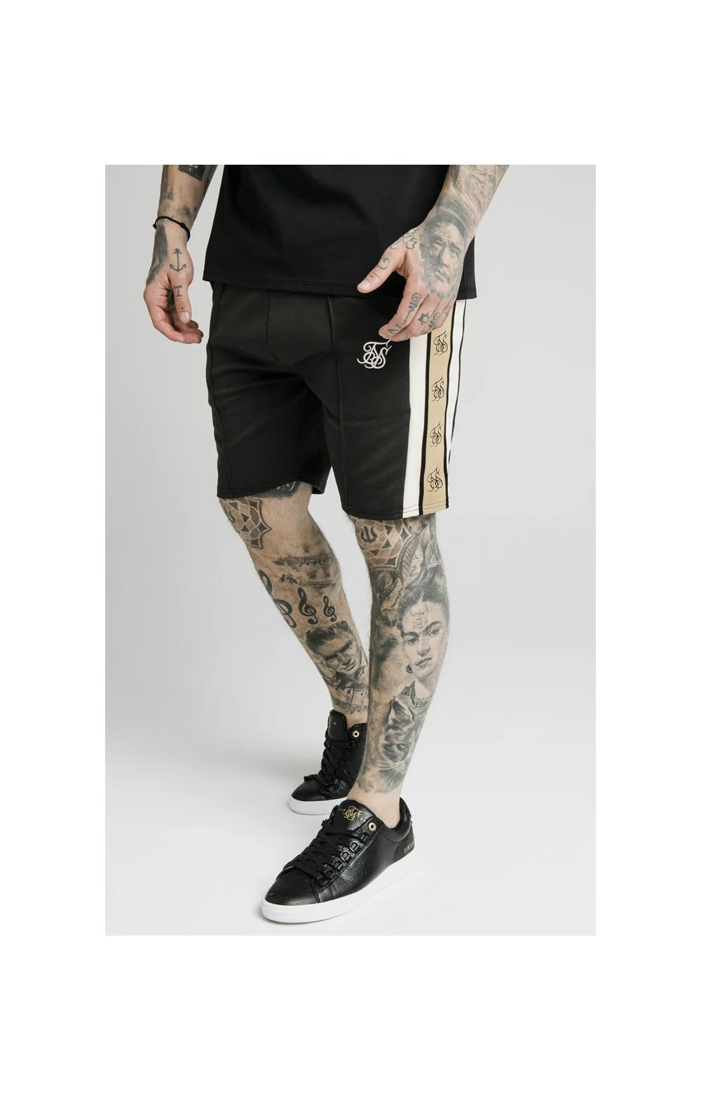 SikSilk Premium Tape Pleated Shorts - Anthracite