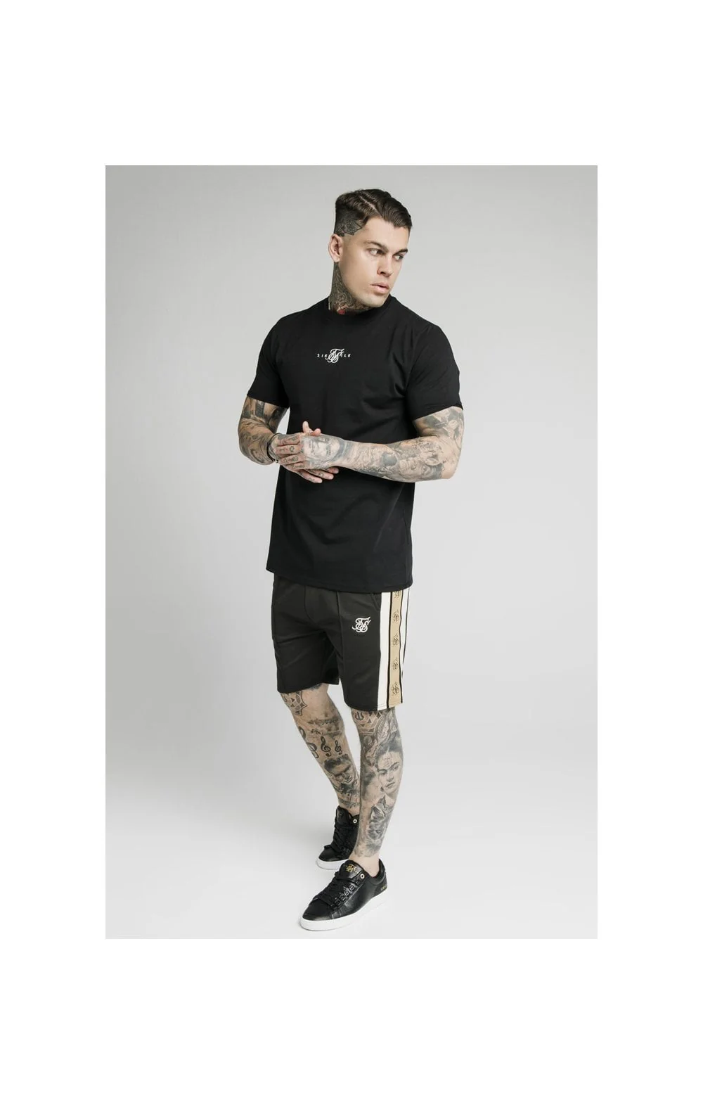 SikSilk Premium Tape Pleated Shorts - Anthracite - Image 5