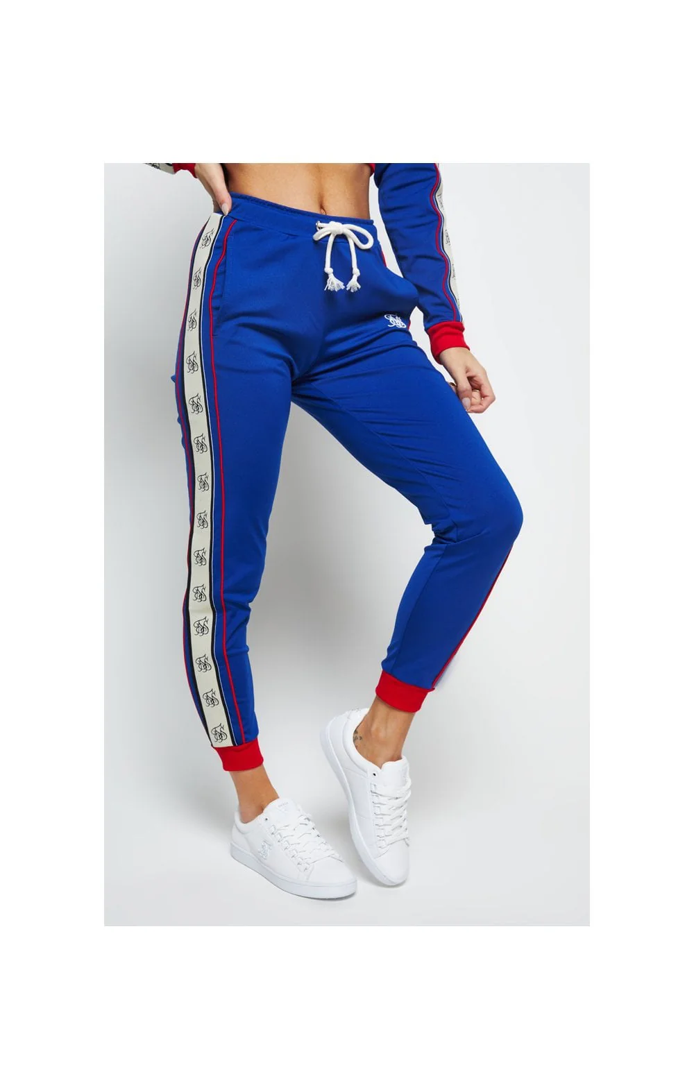 SikSilk Premium Tape Track Pants – Blue - Image 2