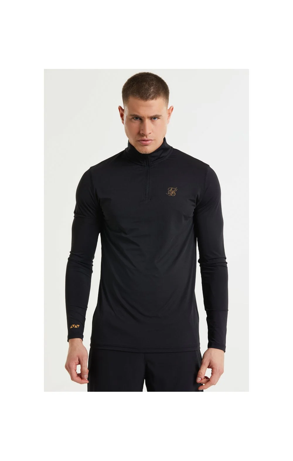 SikSilk Pressure Zip Funnel Neck - Black
