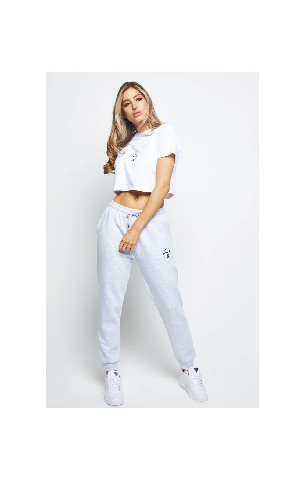 SikSilk Prestige Crop Top - White - Image 3