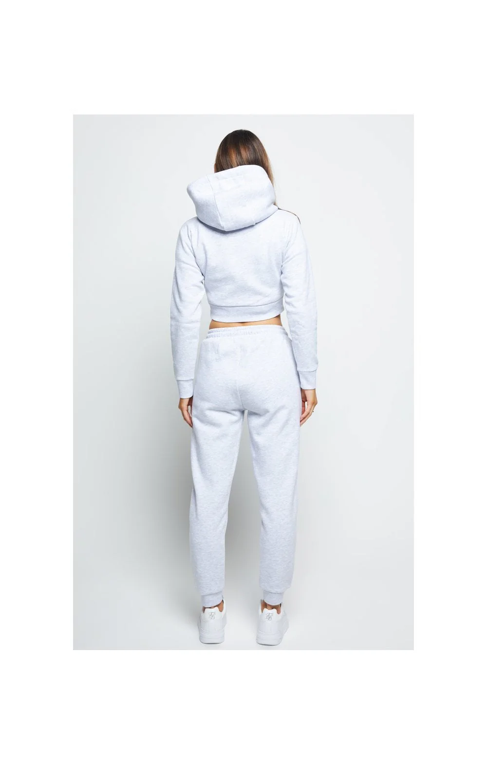 SikSilk Prestige Cropped Hoodie - Grey Marl - Image 8