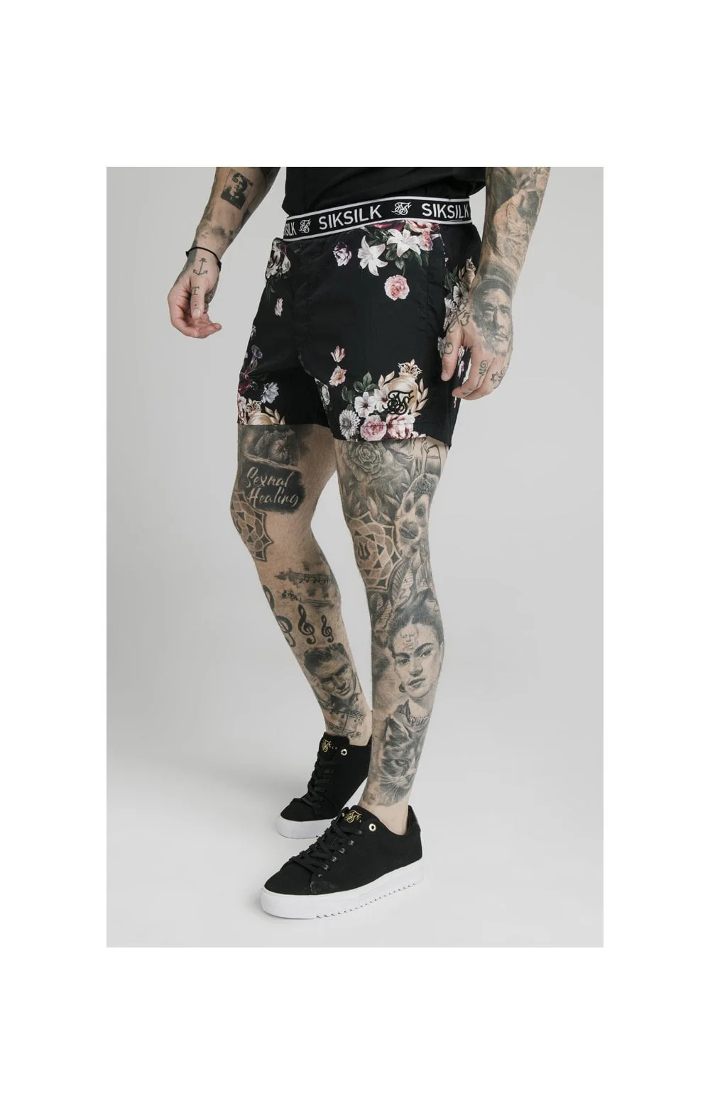 BlackFloral Swim Short - Image 3