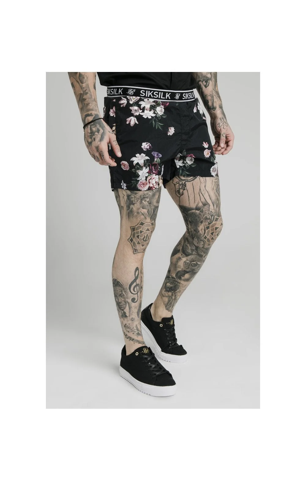 BlackFloral Swim Short - Image 4