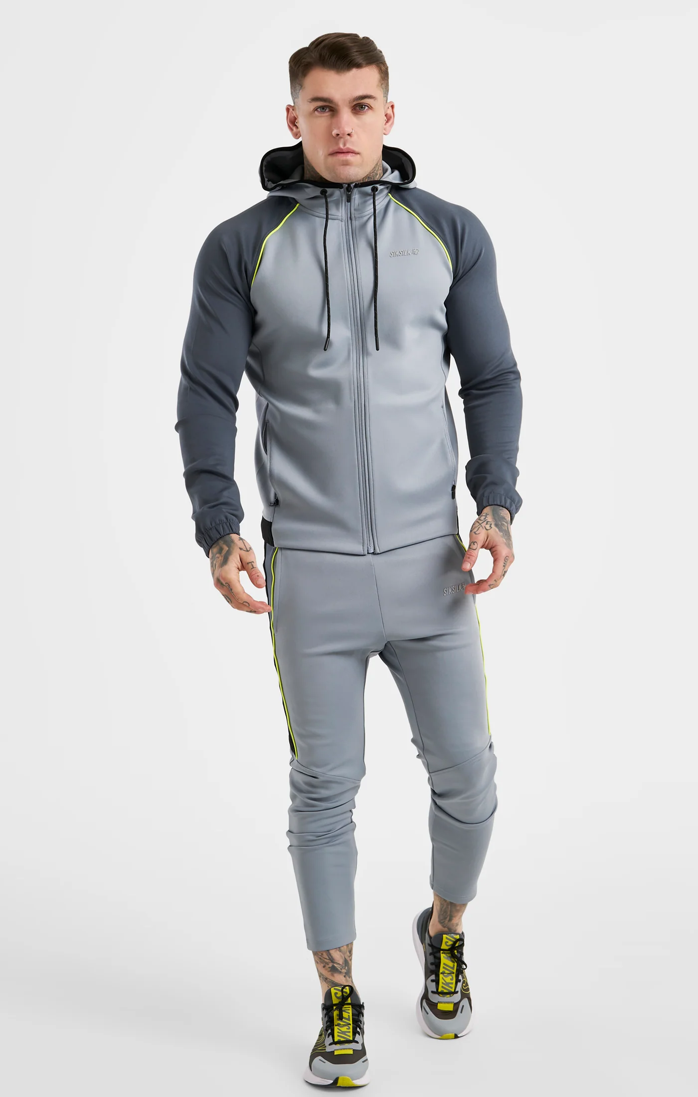 Grey Sports Poly Zip Thru Jacket - Image 3
