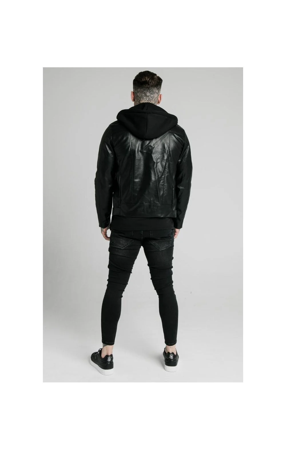 SikSilk PU Biker Jacket - Black - Image 5