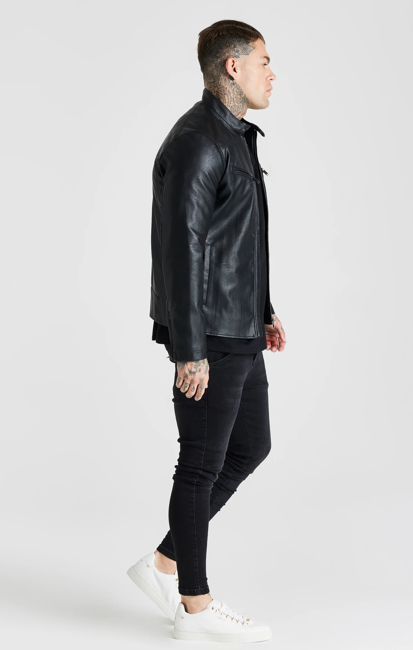 Black Stand Collar Jacket - Image 4