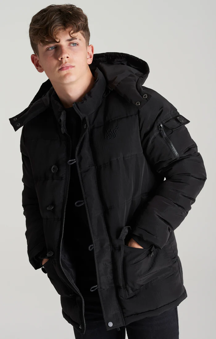 Boys Black Puff Parka