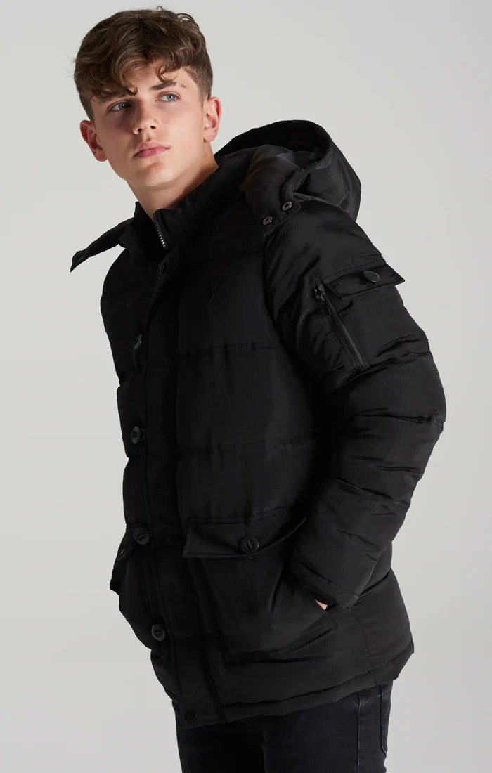 Boys Black Puff Parka - Image 3